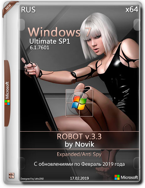 Windows 7 Ultimate SP1 x64 ROBOT v.3.3 by Novik (RUS/2019)