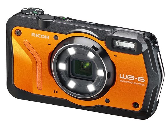 Камера Ricoh WG-6 выдерживает мороз до -10 °С, падения с высоты до 2,1 м и погружения на глубину до 20 м