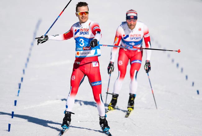 Норвежец Сьюр Рете выиграл скиатлон на чемпионате мира в Зеефельде; Красовский - круговой