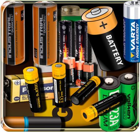 Клипарты для фотошопа - Электрические батарейки