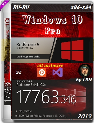 Windows 10 Pro 17763.346 RS5 RTM SZ v3 by Lopatkin (x86-x64) (2019) Rus