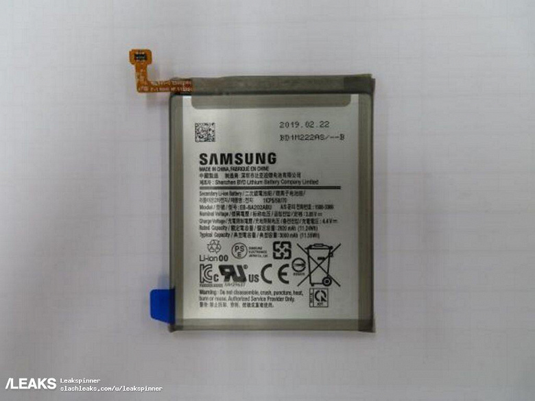 Опубликовано фото аккумулятора Samsung Galaxy A20