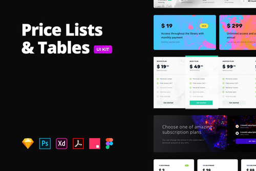 Price Lists & Tables - Multi-format UI Kit
