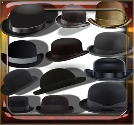 Клипарты для фотошопа - Мужские шляпы