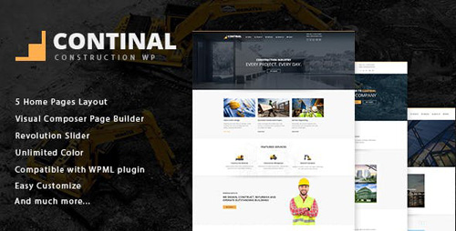 ThemeForest - Continal v1.4 - Construction & Business WordPress Theme - 16216195