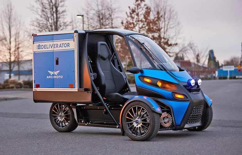 Трехколесный электромобиль Arcimoto Deliverator назначен для курьерской доставки небольших грузов