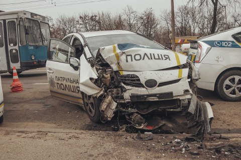 ​Сотрудница патрульной полиции госпитализирована из-за ДТП в Киеве