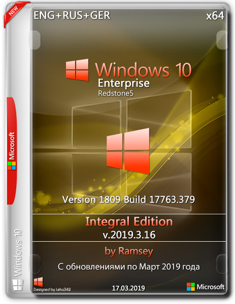 Windows 10 Enterprise x64 1809 Integral Edition v.2019.3.16 (ENG+RUS+GER)
