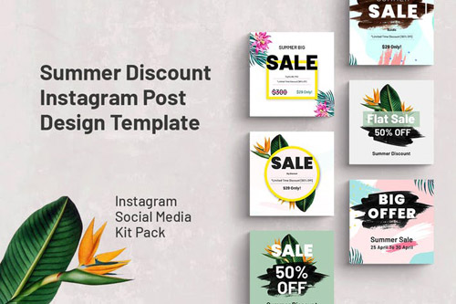 Summer Discount Instagram Post Design Template