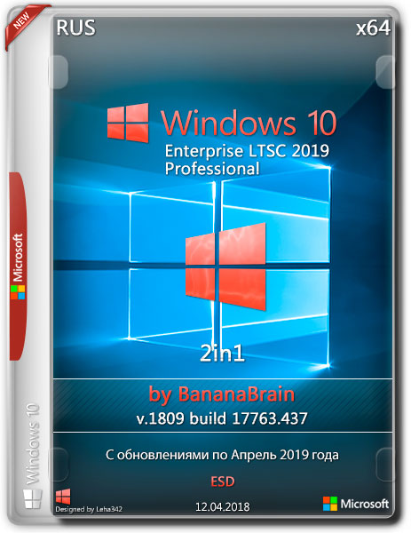 Windows 10 Pro/LTSC 2in1 x64 v.1809.17763.437 by BananaBrain (RUS/2019)