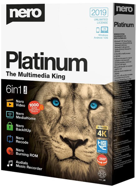 Nero Platinum 2019 Suite 20.0.07200 + Content Pack