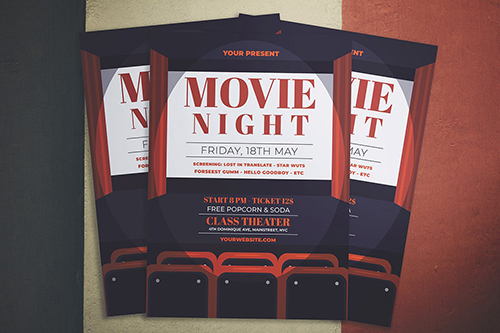 Movie Night Flyer PSD Template