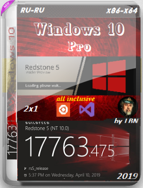 Microsoft Windows 10 Pro 17763.475 RS5 RTM by Lopatkin 2x1 (x86-x64) (2019) Rus