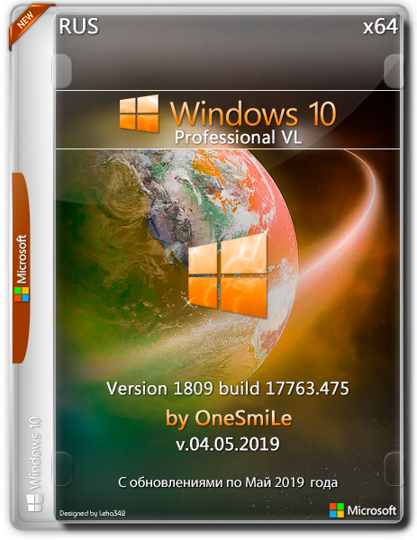 Windows 10 Pro VL 1809.17763.475 x64 by OneSmiLe v.04.05.2019 (RUS)