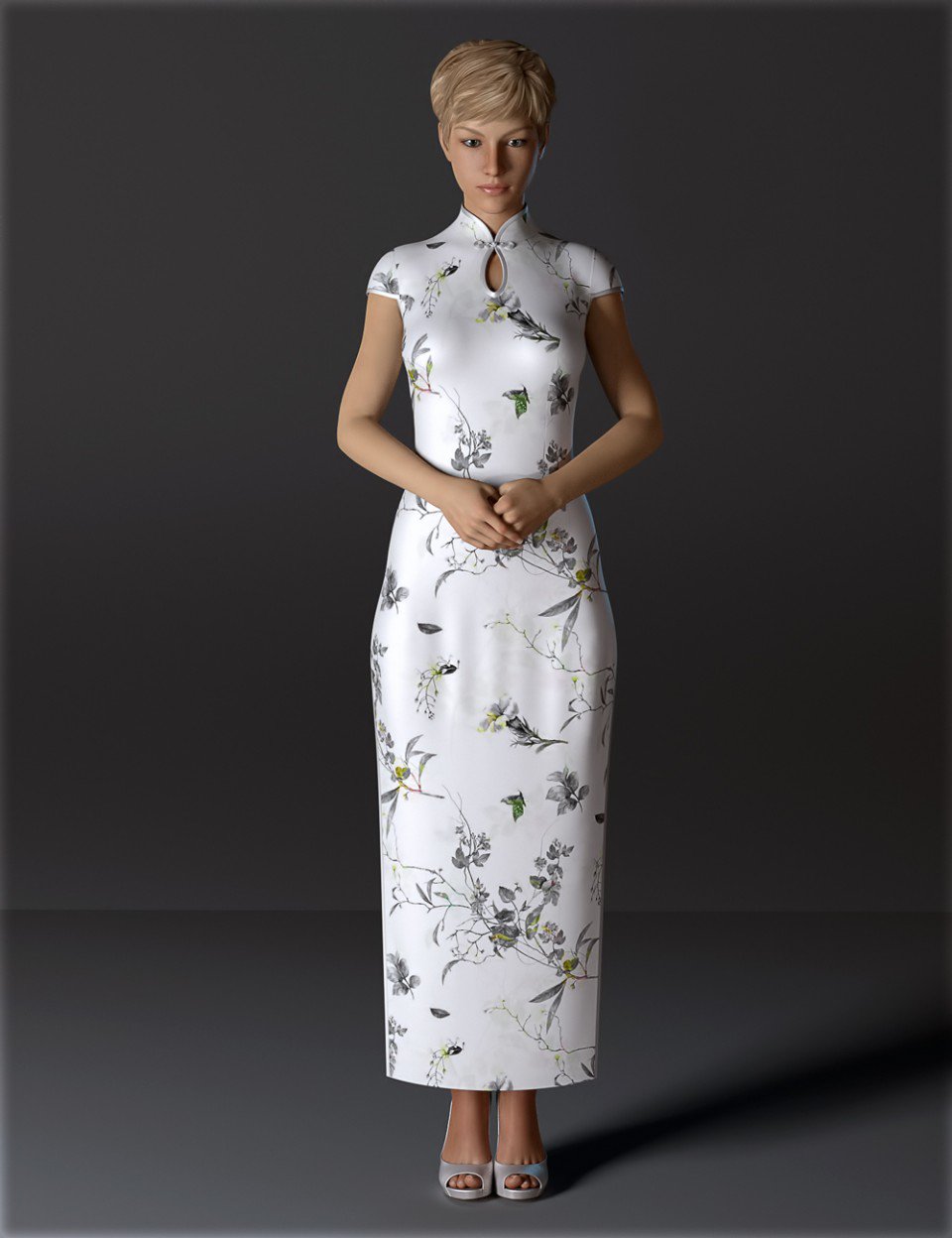 dForce H&C Long Qipao Dress for Genesis 8 Female(s)