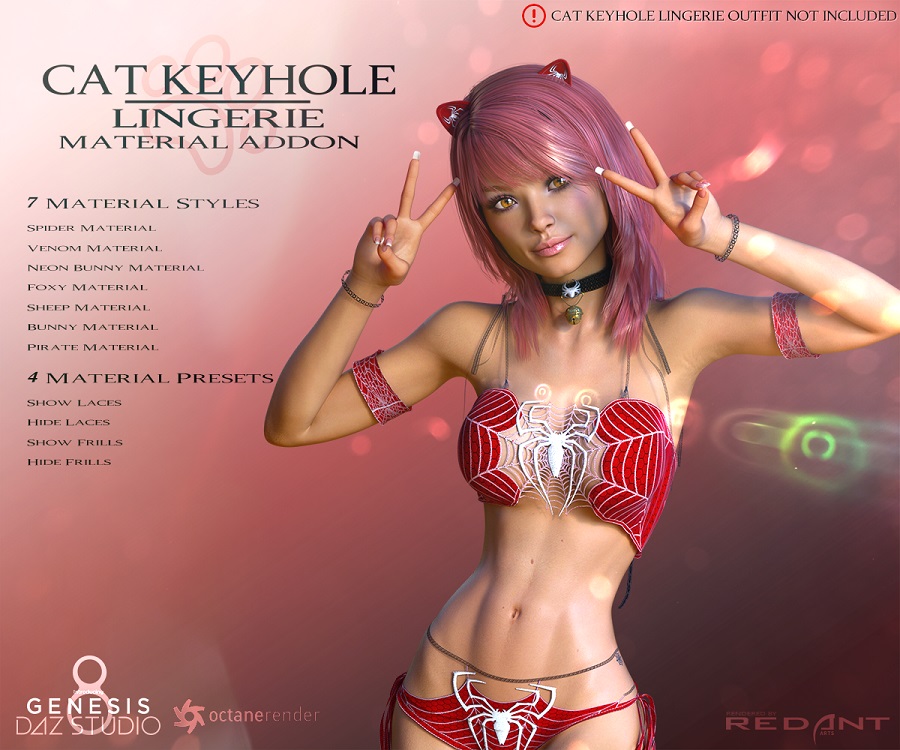 Cat Keyhole Lingerie Material Add-on for G8F