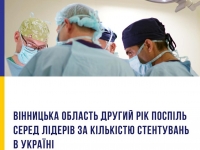 Вінницька область другий рік поспіль серед лідерів за кількістю стентувань в Україні