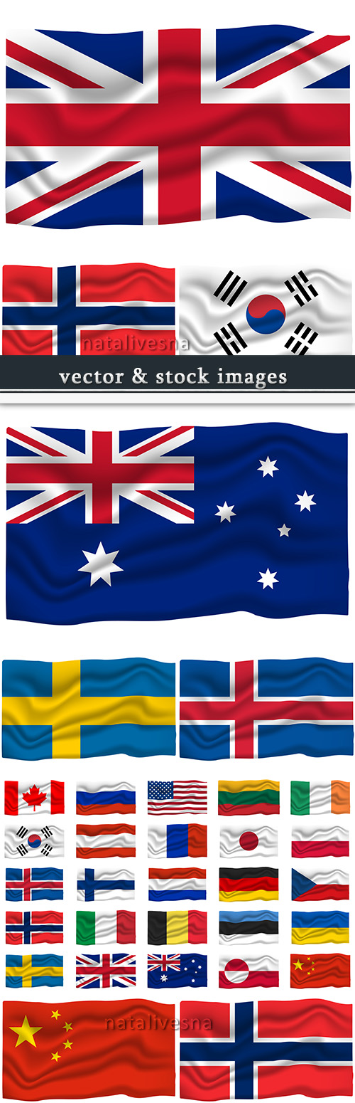 National flag country and republic vector collection
