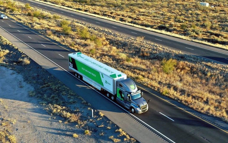 Почтовая служба США азбука тестирование доставки с использованием самоуправляемых грузовиков TuSimple
