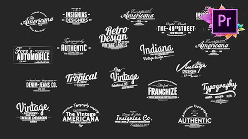 Vintage Typography Pack 26 Animated Badges | Mogrt - Project for After Effects & Premiere Pro (Videohive)