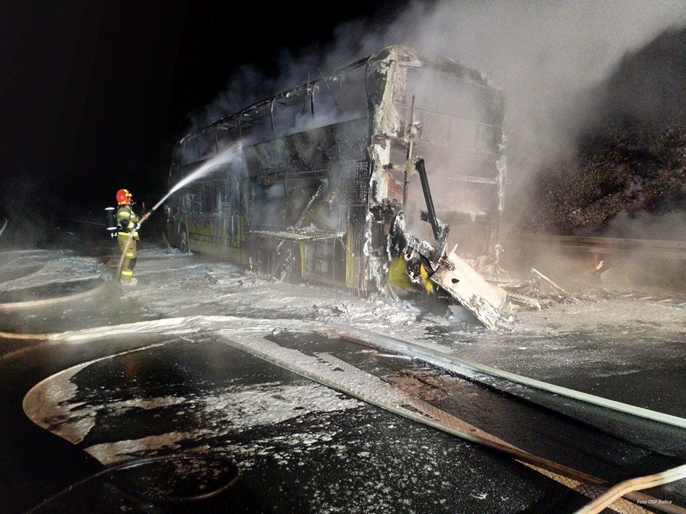 ​В Польше сгорел двухэтажный пассажирский автобус "Киев - Прага"