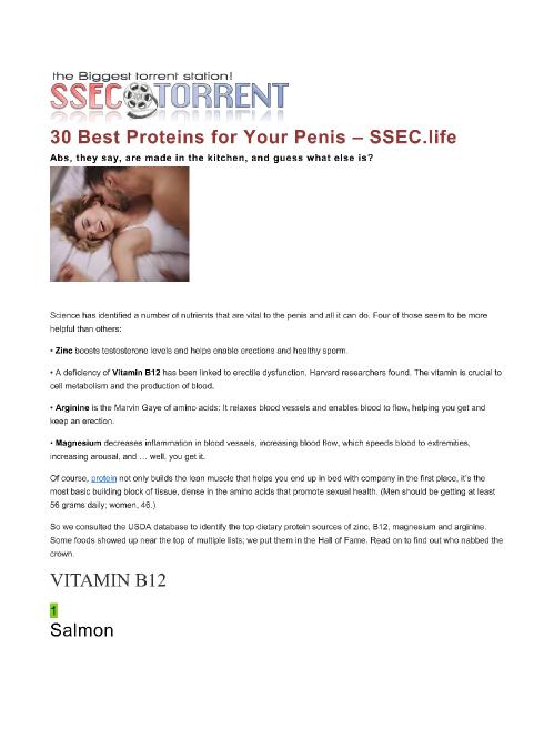 30 Best Proteins for Your Penis - SSEC life