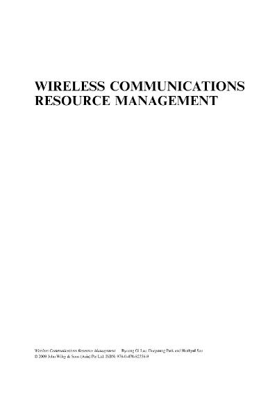 Wireless communications :ressource management